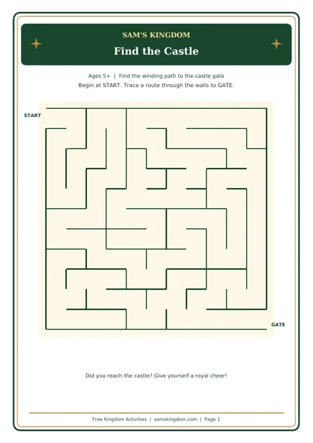 Preview of Find the Castle printable puzzle