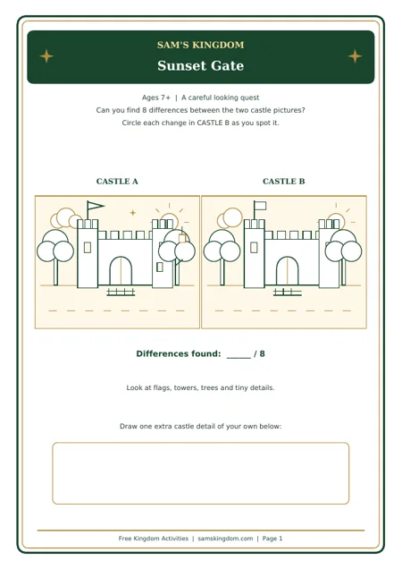 Preview of Sunset Gate printable puzzle